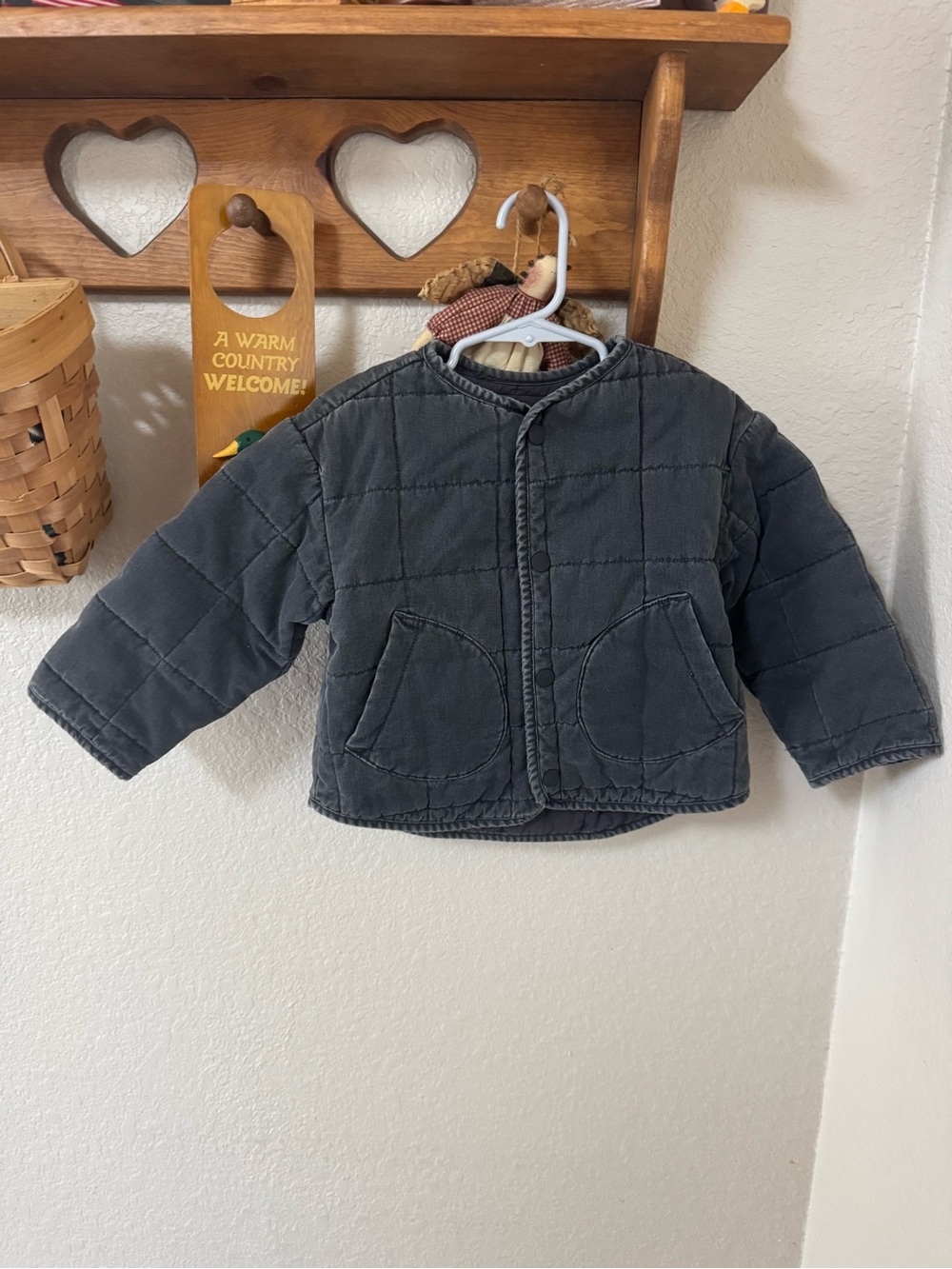 Zara Dark Gray Quilted Kids Puffer Jacket size 4